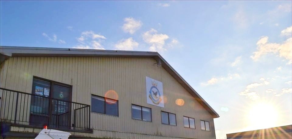The 746 Lightning Hawk air cadet squadron's hangar at Langley Regional Airport