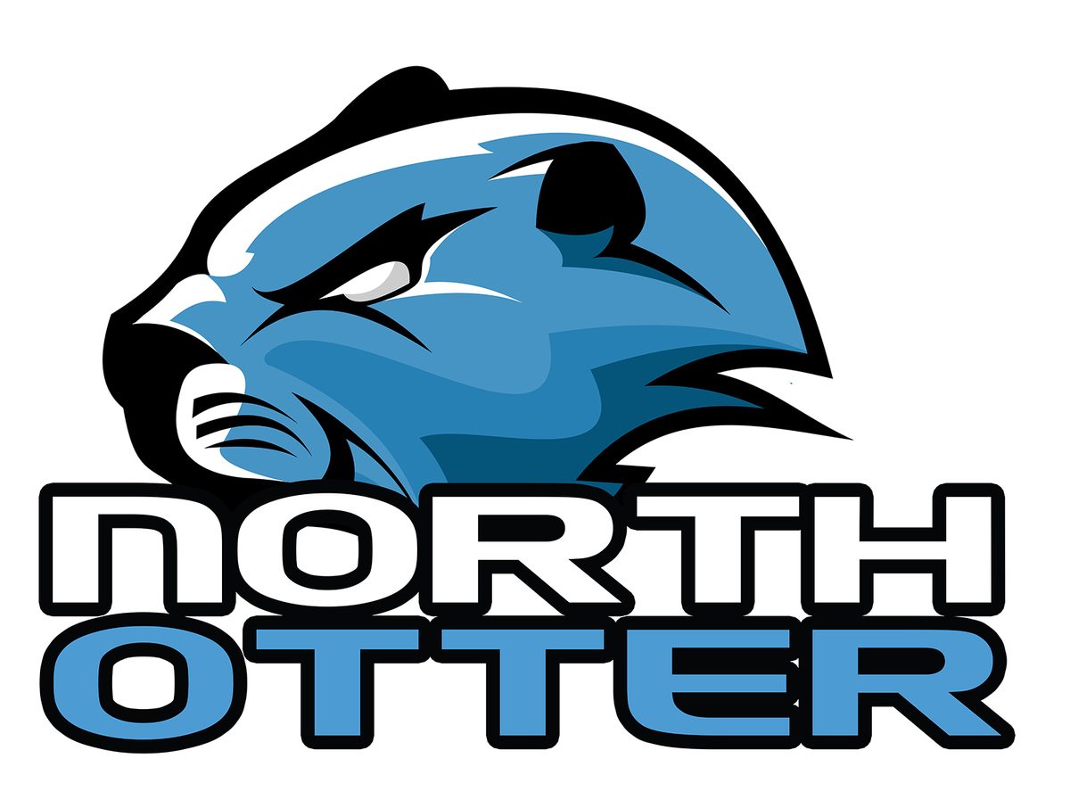 The North Otter Elementary school logo, a blue otter above the words North Otter